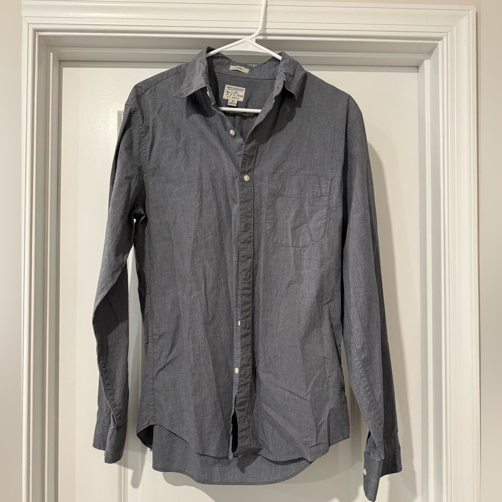 J. Crew Men's Charcoal Button-Down Shirt